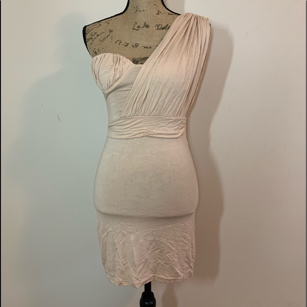 Mini one shoulder party dress.